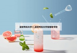 深圳专科大学	,深圳专科大学有哪些学校